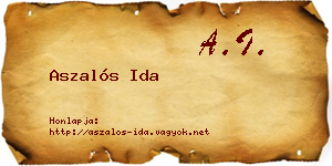 Aszalós Ida névjegykártya